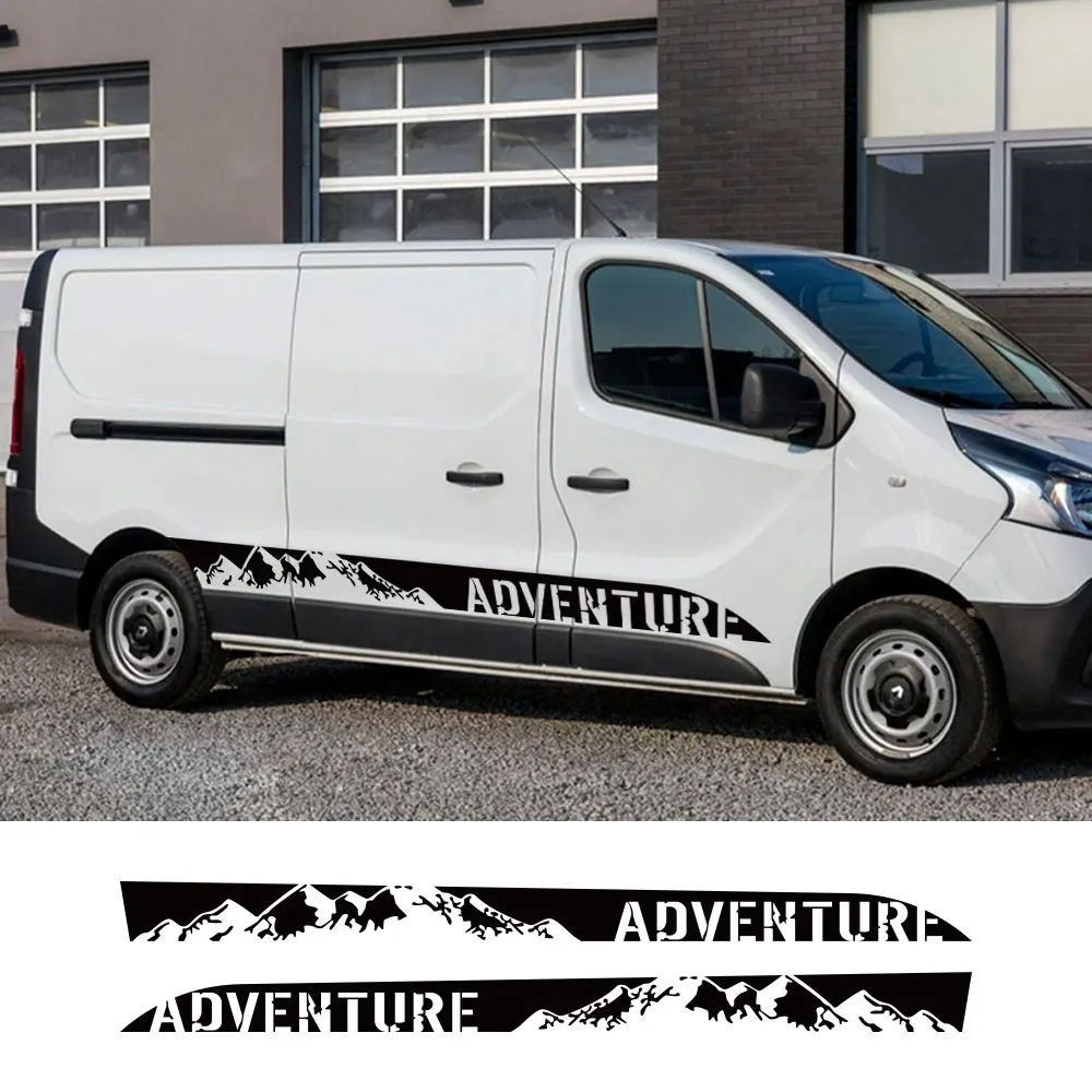 2PCS Car Door Stickers For Renault Trafic 3 2 MK1 MK2 MK3 Tuning Accessories Camper Van Side Motorhome Graphics Vinyl Film Decal view 2