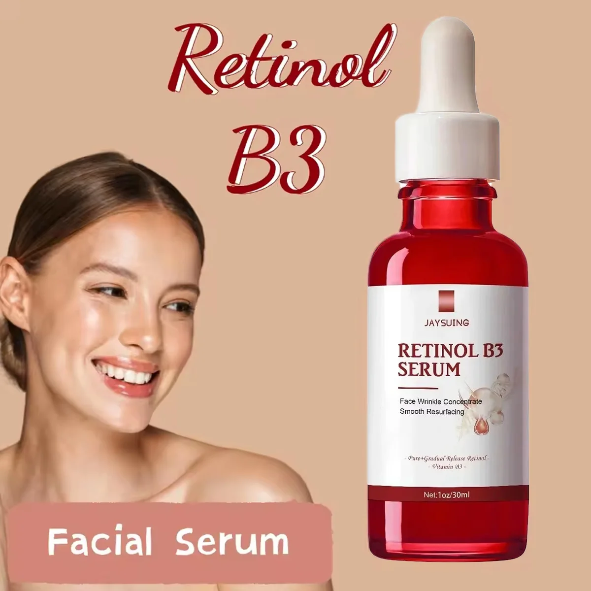 Retinol B3 Wrinkle Remover Face Serum Deep Moisturizing Fade Fine Line Lifting Firming Repair Smooth Tighten Serum Skin Care