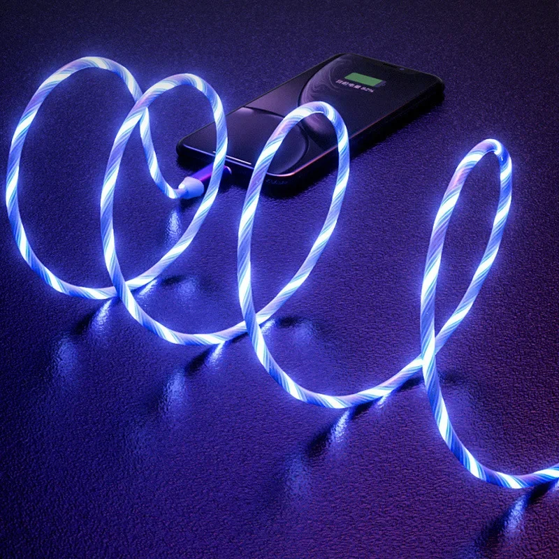 NNBILI 4 colors Fast Charging Luminous USB Data Cable For Android phone Type C Xiaomi Huawei Samsung Charger Wire not for iPhone