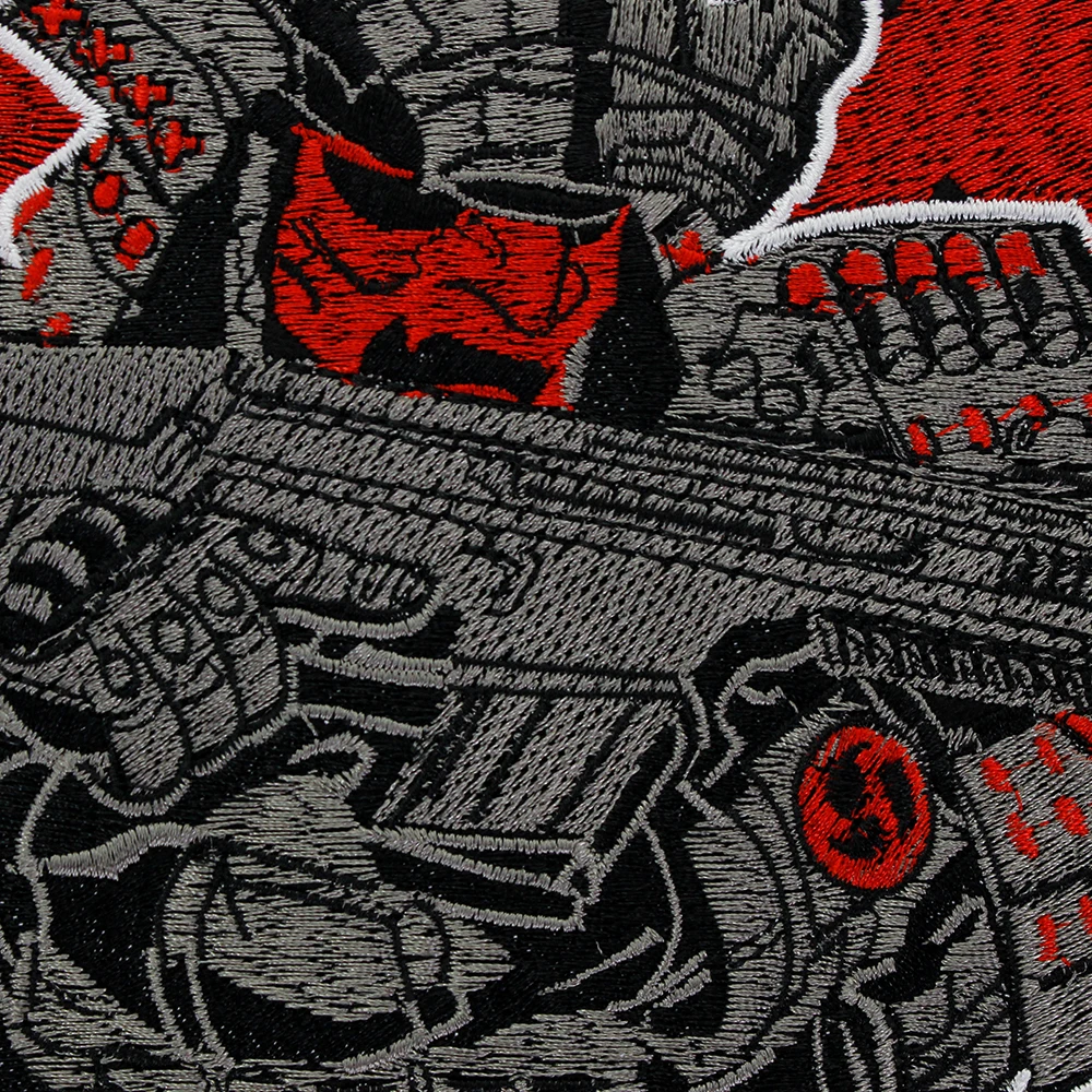 Handheld Gun Warrior Patches Embroidery Patch Iron on Backed Patch for Racing Biker Jacket Decor