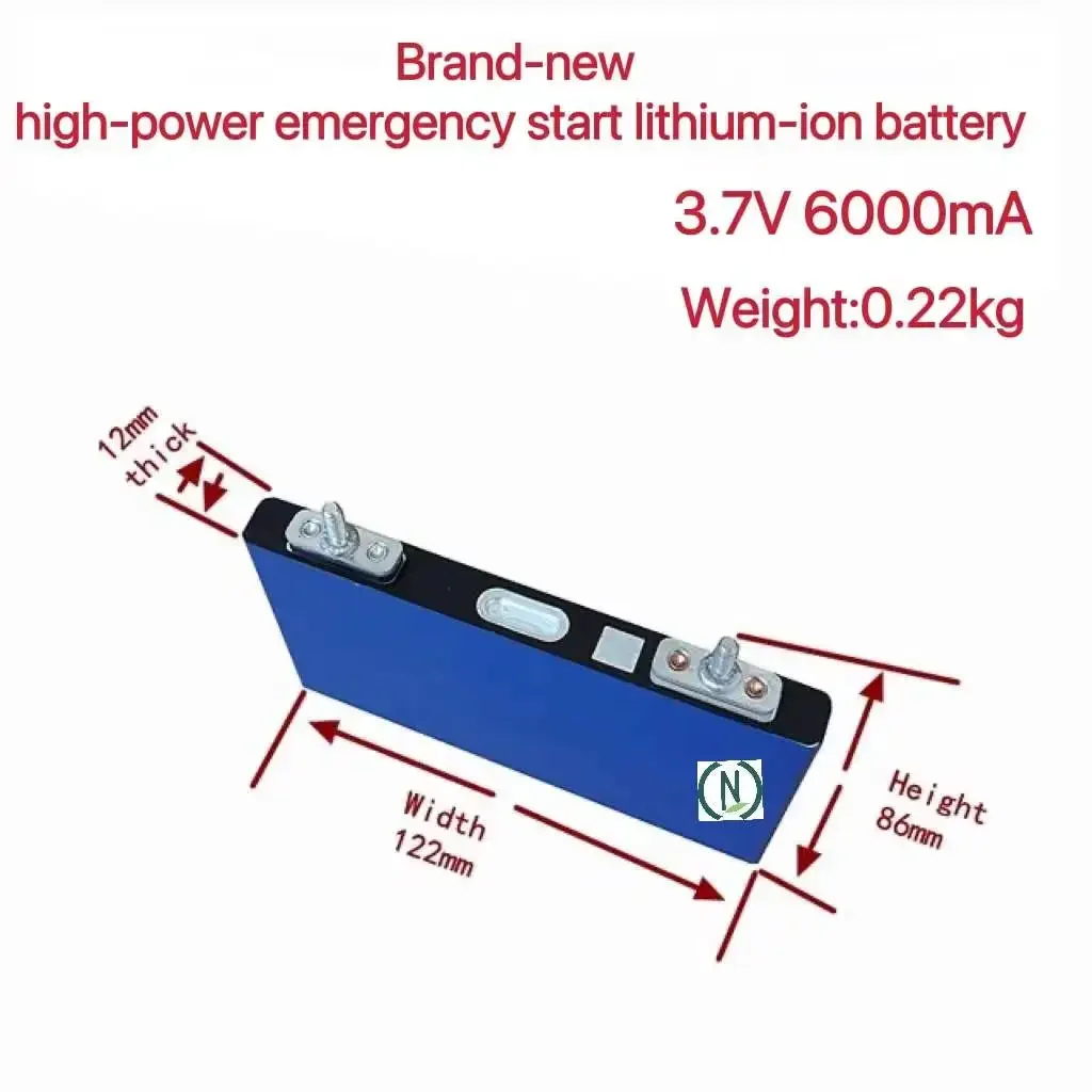 Nowy samochód duże powiększenie 3.7v 6000mAh Start-up 6ah akumulator litowy