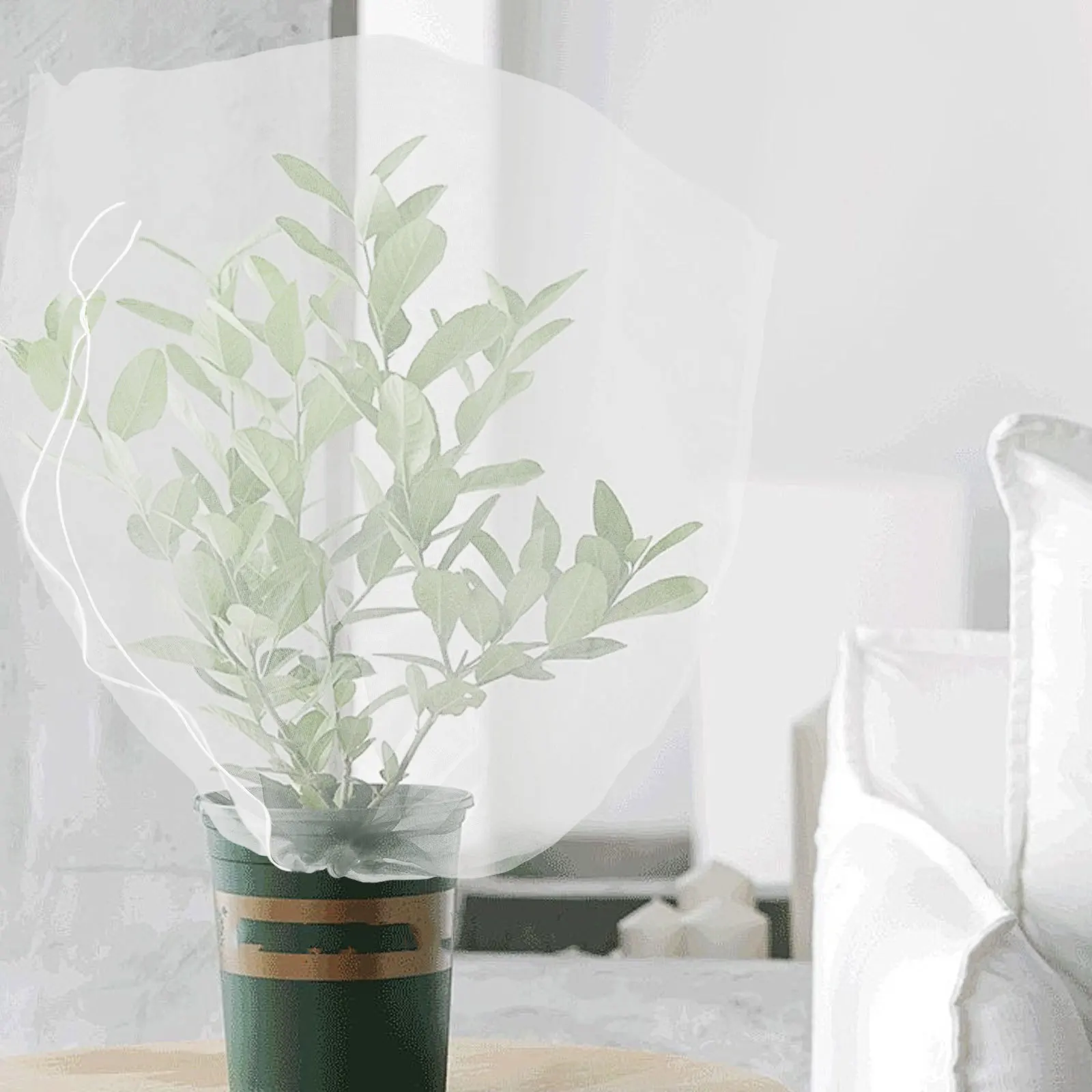 

8Pcs Garden Plant Netting Bags Drawstring Zipper Mesh Covers Bird Netting for Blueberry Bushes Tomato Strawberry Protection