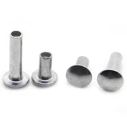 10-50pcs M2 M2.5 M3 M4 M5 M6 Aluminum Round Flat Button Truss Head Half Semi Hollow Rivet GB873