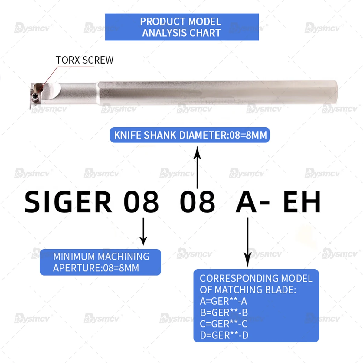 CNC Lathe Small Aperture Inner Hole Groove Tools SIGER0808A/1010B/1210B Spring Steel GER300 B C D Inside Groove Carbide Inserts