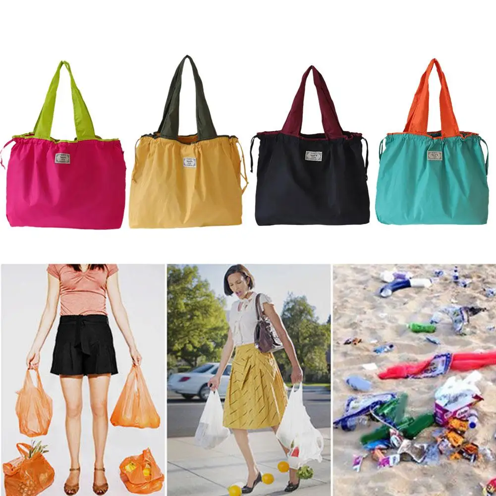 1PC Environmentally Friendly Shopping Bag Foldable Large Bag Carrying Bag Shoulder Supermarket One Grocery Capacity Portabl Y1N5