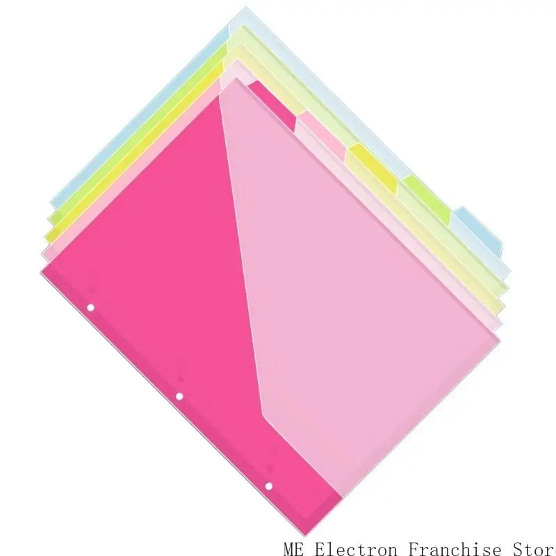 T5EA 5 PCS منظمو المستندات 3 ثقوب مجلدات ملفات فهرس مجلدات الصفحة