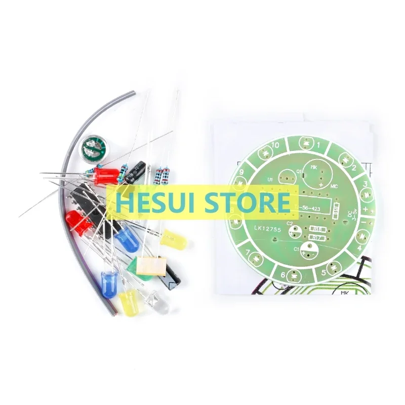 Voice controlled LED water light kit CD4017 rotating cycle light DIY practical training pieces electronic welding assembly