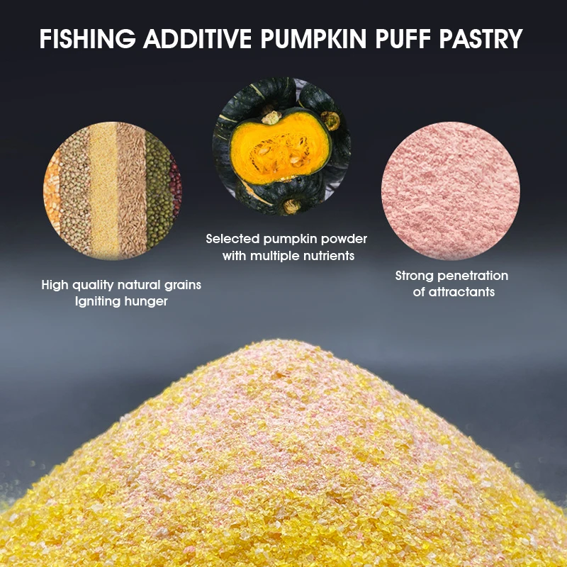 Competitive Fishing Pumpkin Crisp 400g Fishing Additive Shrimp Bait Formula Special Fish Bait Formula for Artificial Fishing Grounds and Competitive