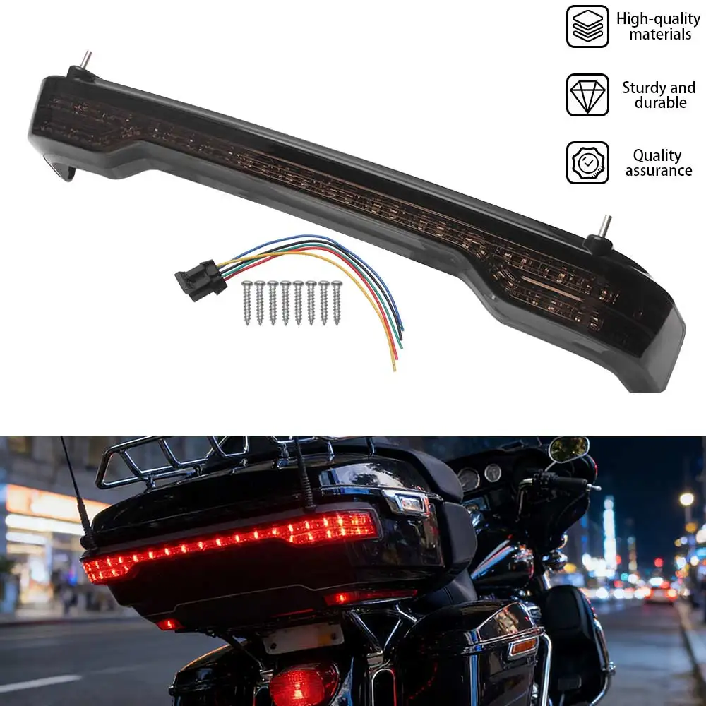 For Harley Electra Glide Ultra Classic Twin-Cooled FLHTCU TC 14-Current  Motorcycle Accessories 1x King Tail LED Lamp Smoke