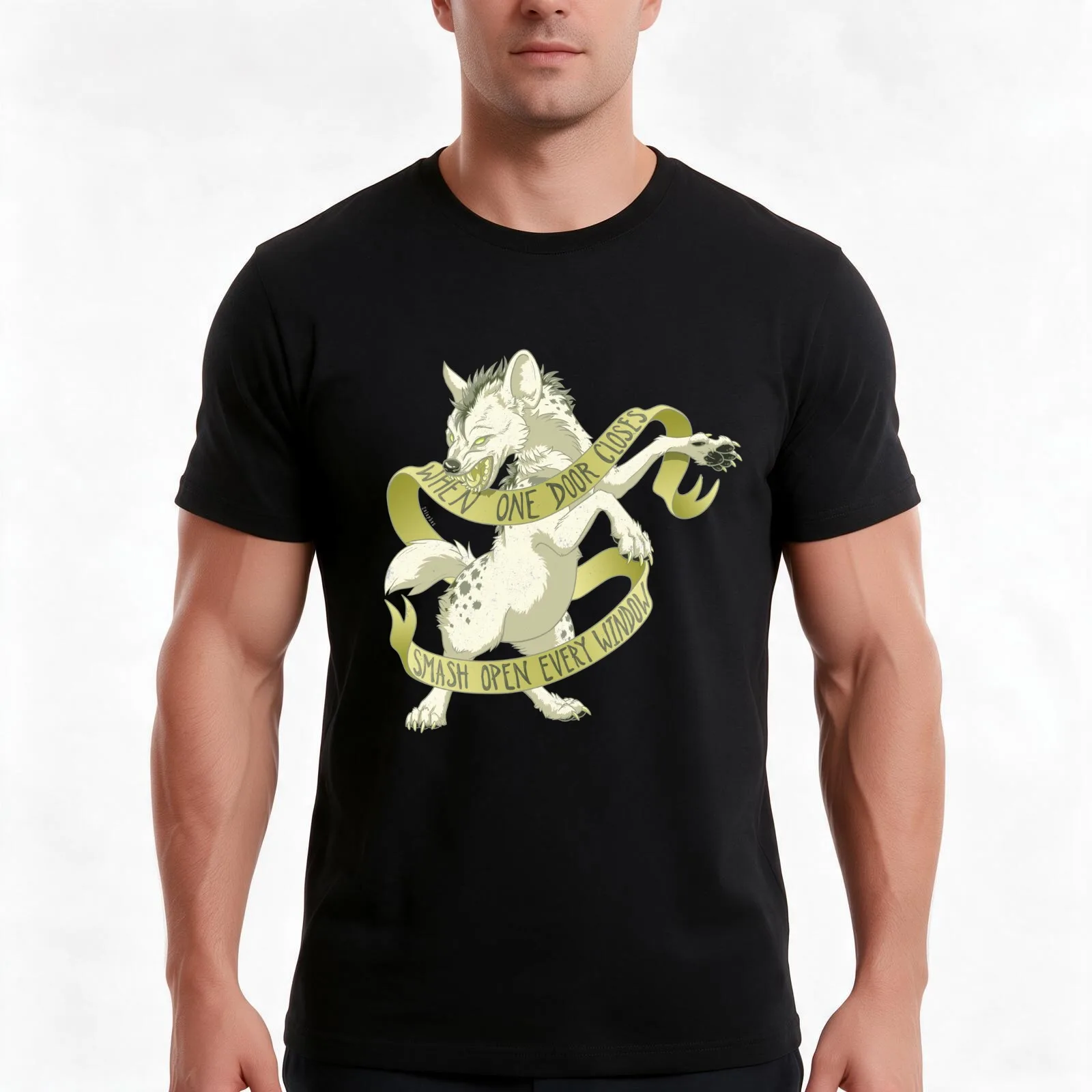 When one door closes... T-Shirt Summer Casual Cotton Tee, Unisex Men Women