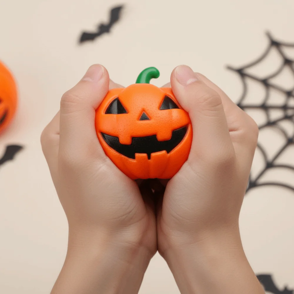 Slow Rising Pumpkin Squeeze 3D Shaped Bright Orange Slow Rising Squishy Pocket Size Lightweight Relaxing Soft TPR