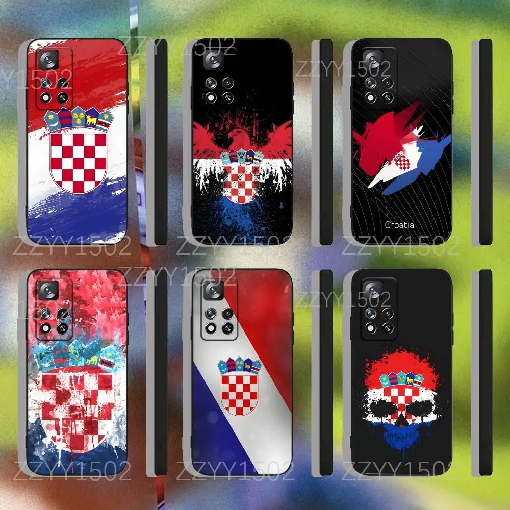 

Croatia Flag Phone Case For Samsung S25,S24,Ultra,S20,S30,Plus,S22,S23,Ultra,Plus,5G Black Silicone Soft