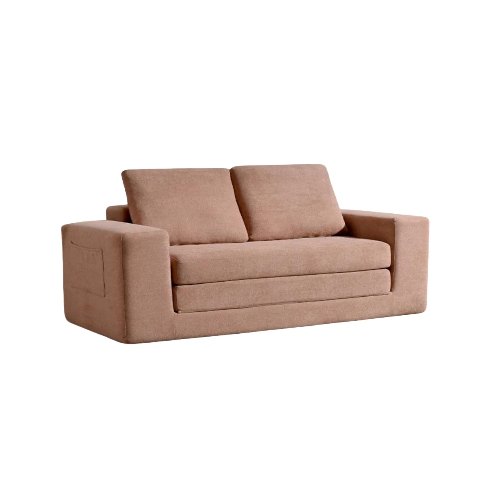 New Design Compressed Folding Couch Sofa in Box One Package Foam Padded No-Assembled Frameless Fabric Sectional for Apartment