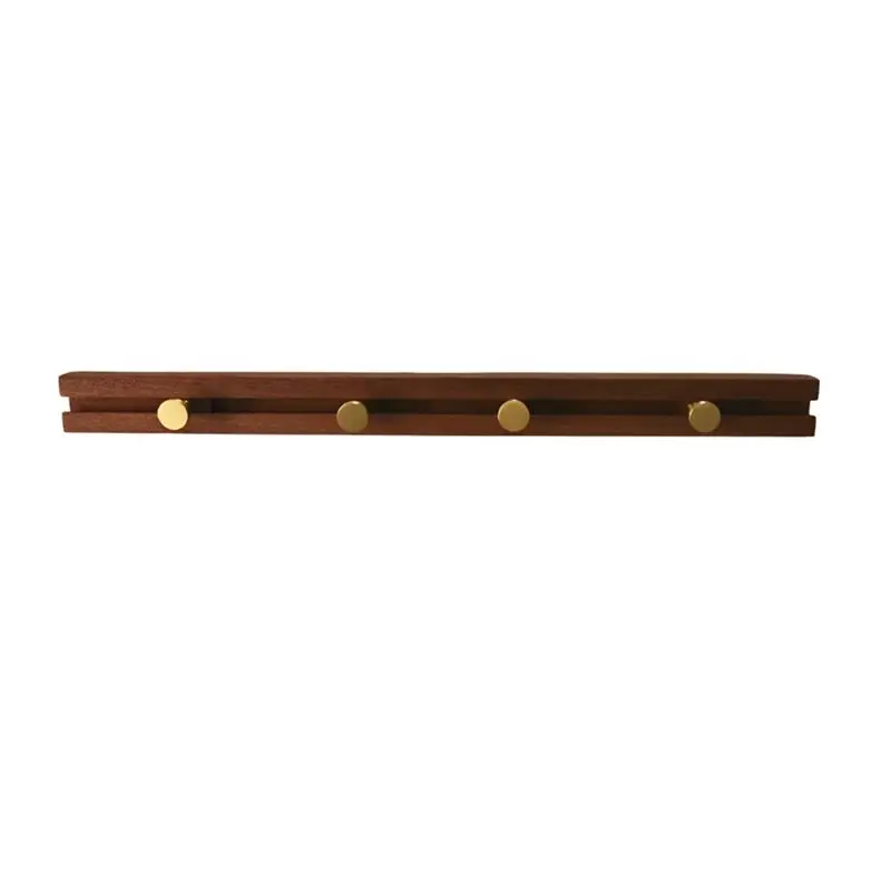 AT05-Sliding Solid Wood Wall Hanger A Row Of Multifunctional Wall Hooks At The Entrance Clothes Storage Rack