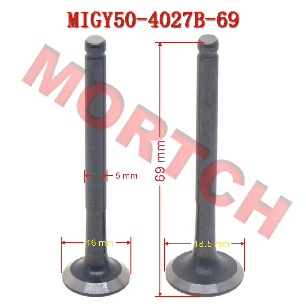 GY6 50cc 60cc 80cc 100cc 69mm INTAKE Inlet EXHAUST Valves Set Chinese 1P39QMB 1P39QMA Cylindr Head for Baotian Jonway scooter