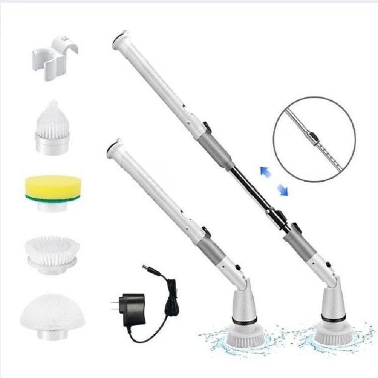 Rechargeable Telescopic Electric Cleaning Brush Rotating Cleaning Unit for Kitchen and Living Room Surface Care