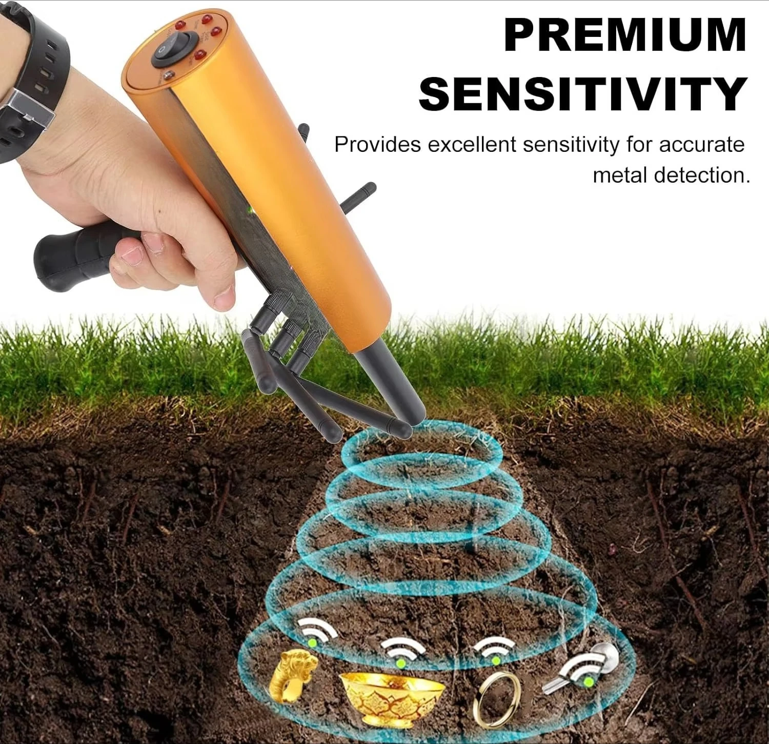 Professional Underground Metal Detector Real Gold AKS 6 Antennas Search Range 25M Detecting Depth Long Range Metal Detector