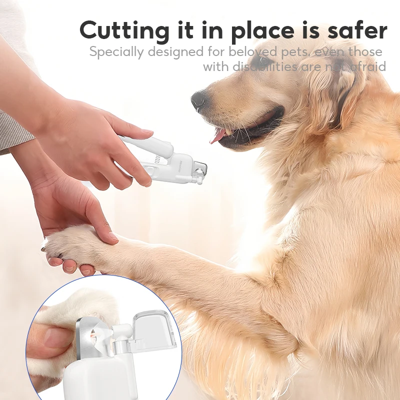 Pet Nail Trimmer Cat Dog Nail Clipper LED Light Blood Line Ringworm Detection Stainless Steel Blade Nail File Small Medium Dogs