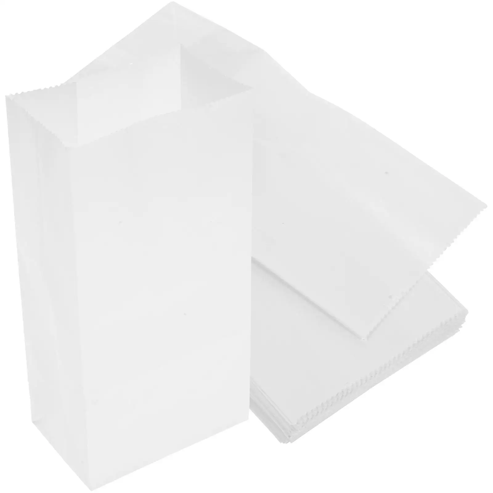 

100 Pcs Packaging Bags Paper Portable Toast Food Baking White Dessert Cake