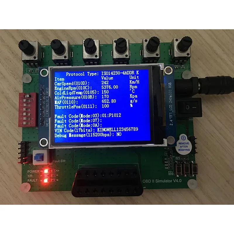 Vehicle OBD Simulator ECU J1939 Simulator ELM327 Testing and Development