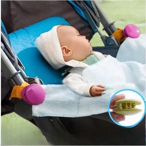 2 Pcs Universal Baby Bib Clips Multi Purpose Stroller Accessories for Infant Carriage Fixed Blanket Windproof Anti Kick Clip
