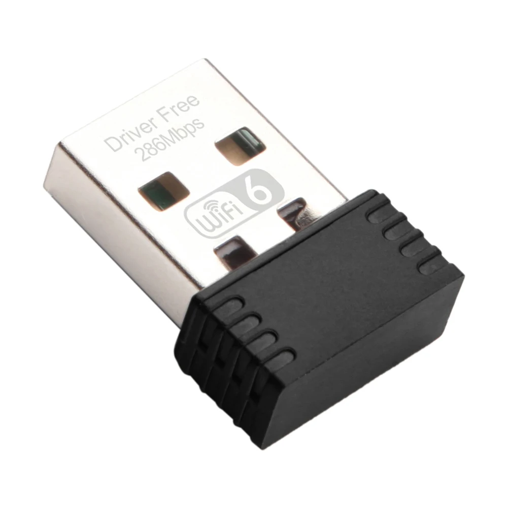 WIFI6 USB WIFI بطاقة الشبكة محرك مجاني 2.4 جيجا هرتز USB دونغل واي فاي محول 286.8Mbps 802.11b/g/n/ax لأجهزة الكمبيوتر المحمول