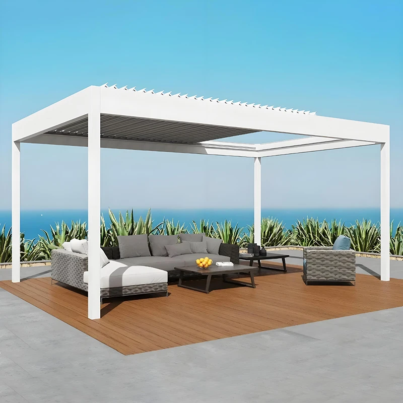 

Smart Motorized Pergola with Louvered Roof | Bioclimatic Sun Shade for Outdoor Spaces