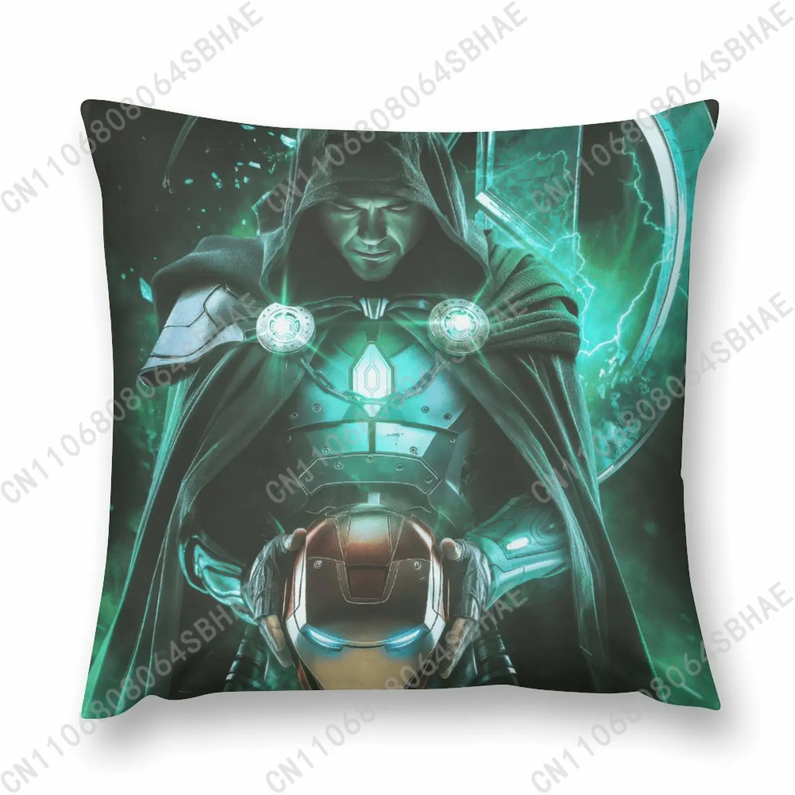 

Marvel Doctor Doom Custom Pattern Short Plush Pillow Cover Soft Short Fur Cushion Living Room Personalized Decor Cosplay