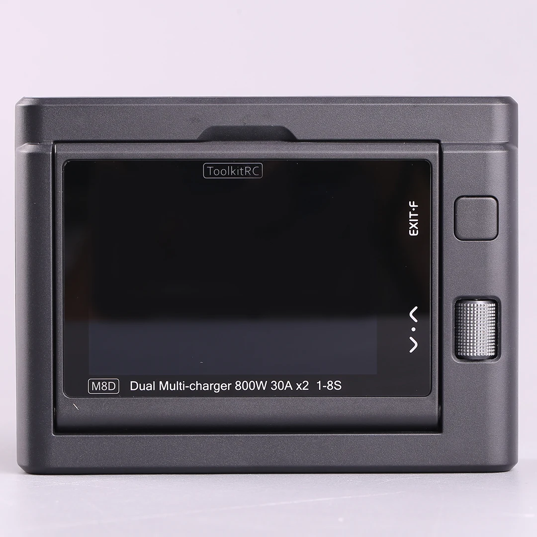 M8D Dual Channel Charger 1600W 50A 3.5'' Flip Touch Screen 65W Fast Charging for 1-8S RC Lipo LiHV LiFe Battery