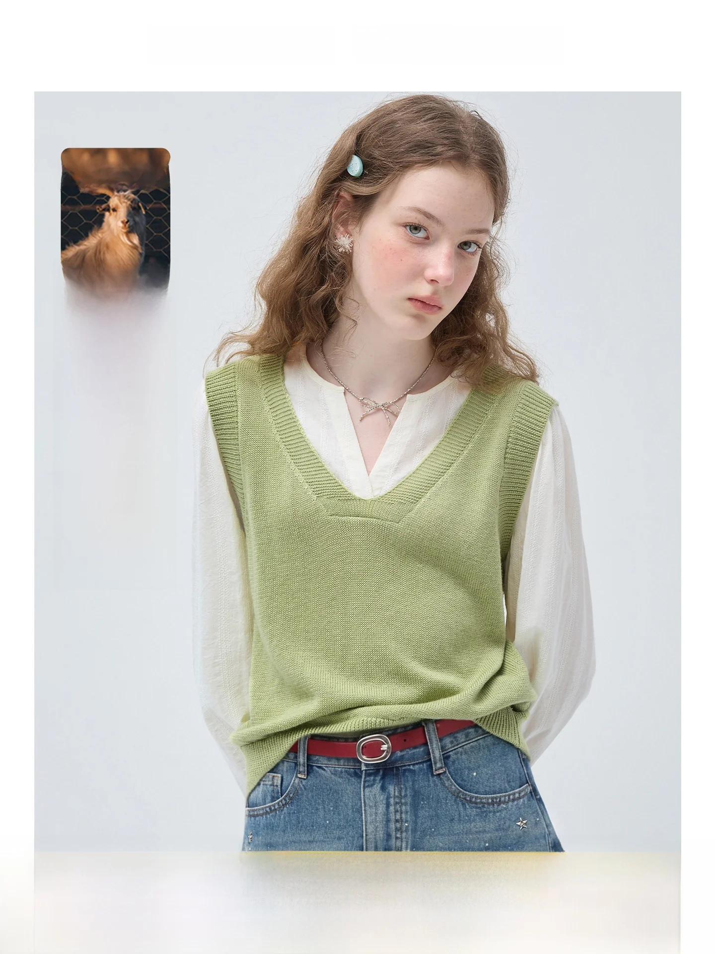 

Slimming Effectiveness Large Size Women's Knitted Sweater V-Neck Long Sleeve Shoulder Wool Blend Spring Season Fashion Top