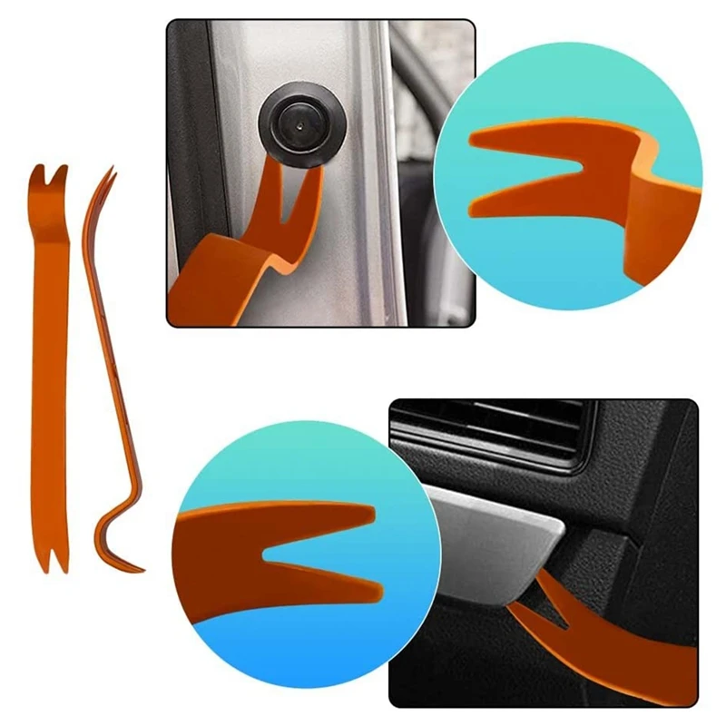 4Pcs Auto Trim Removal Pry Tool Set Car Interior Door Panel, Trim, Audio And Dashboard Dismantle Spudger Prying Kit