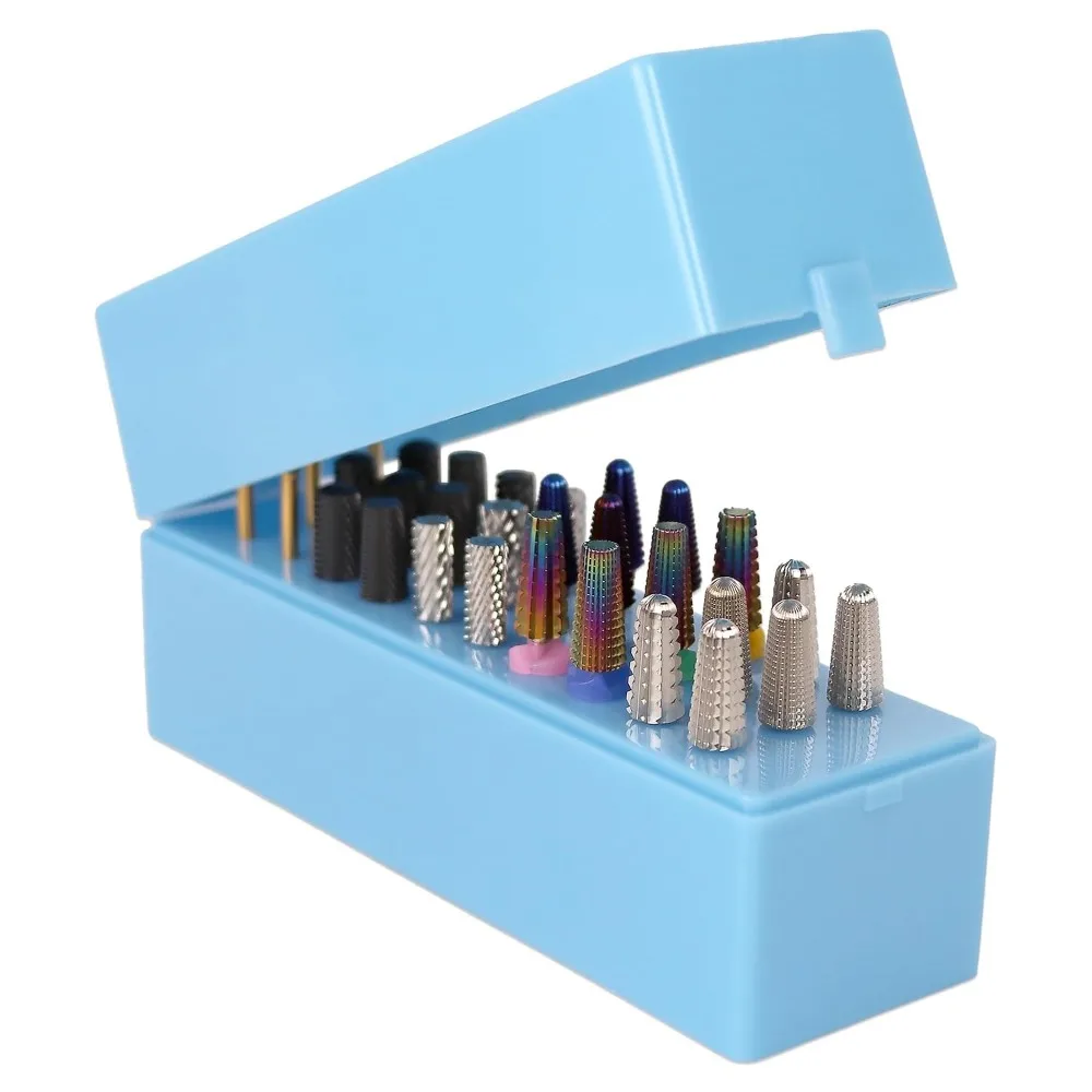 Nail Drill Bit Holder Stand Organizer - Dust-Proof Storage Box for Home or Salon Use