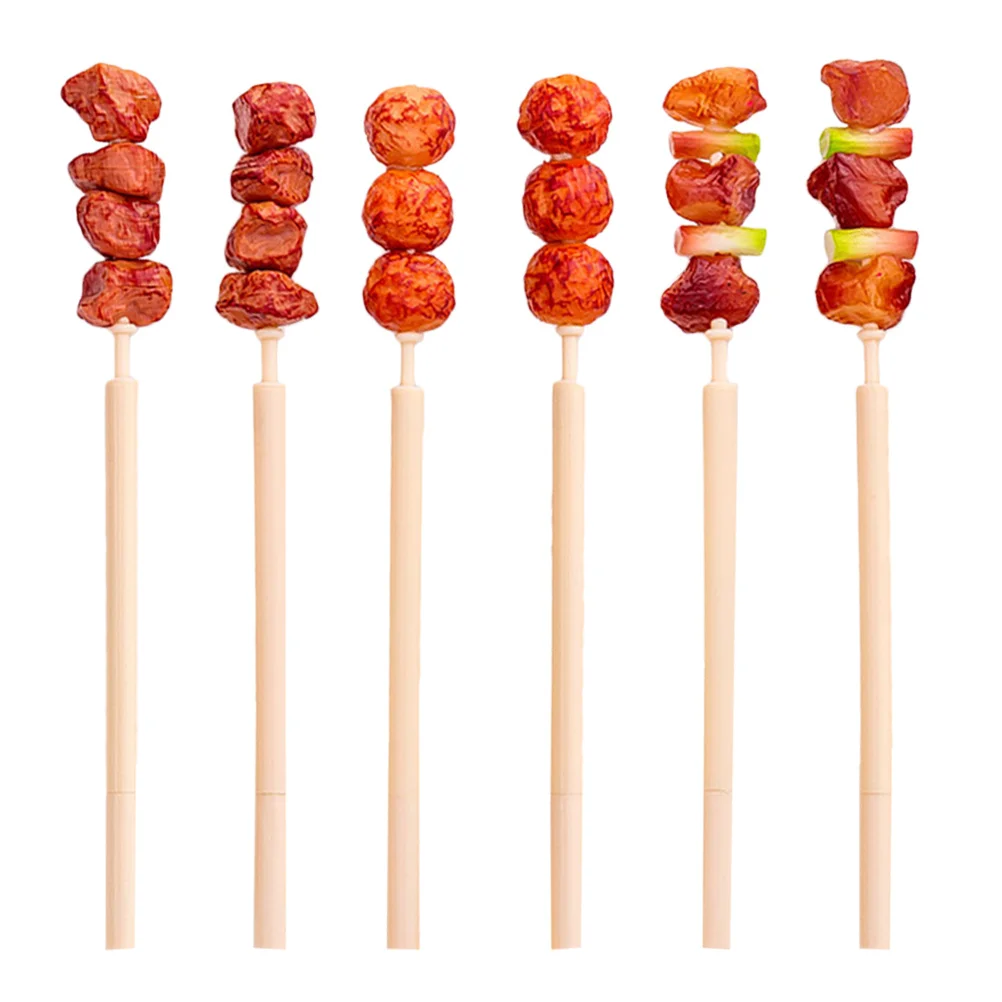

6Pcs Cute Meat Skewers Ballpoint Pen 0.5mm Fine Tip Fun Decorative Pens Writing Supplies Student Office School
