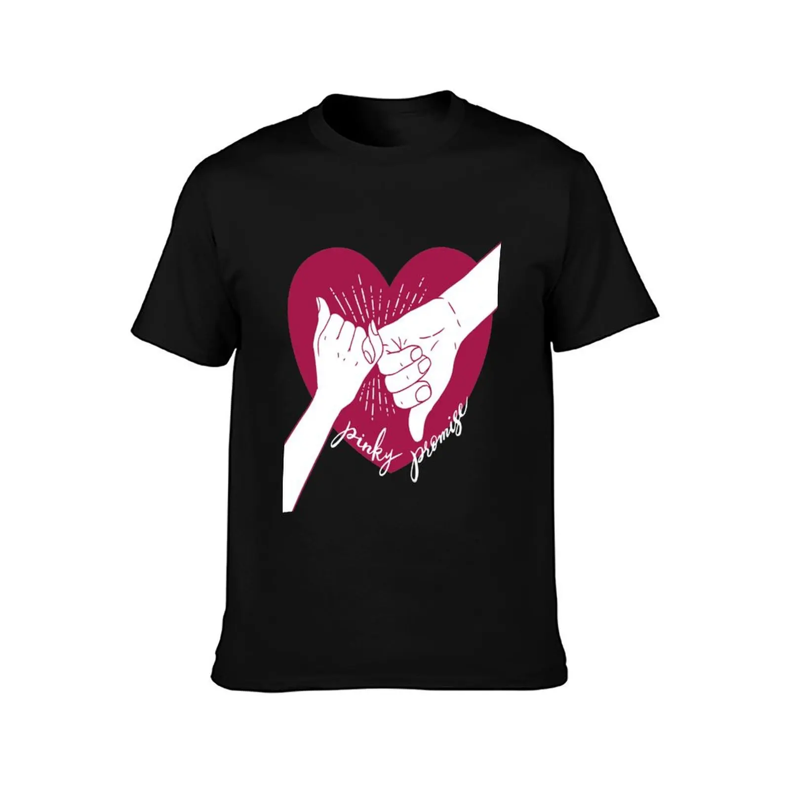 Pinky promise in heart T-Shirt Big Size Crew Neck T-Shirt