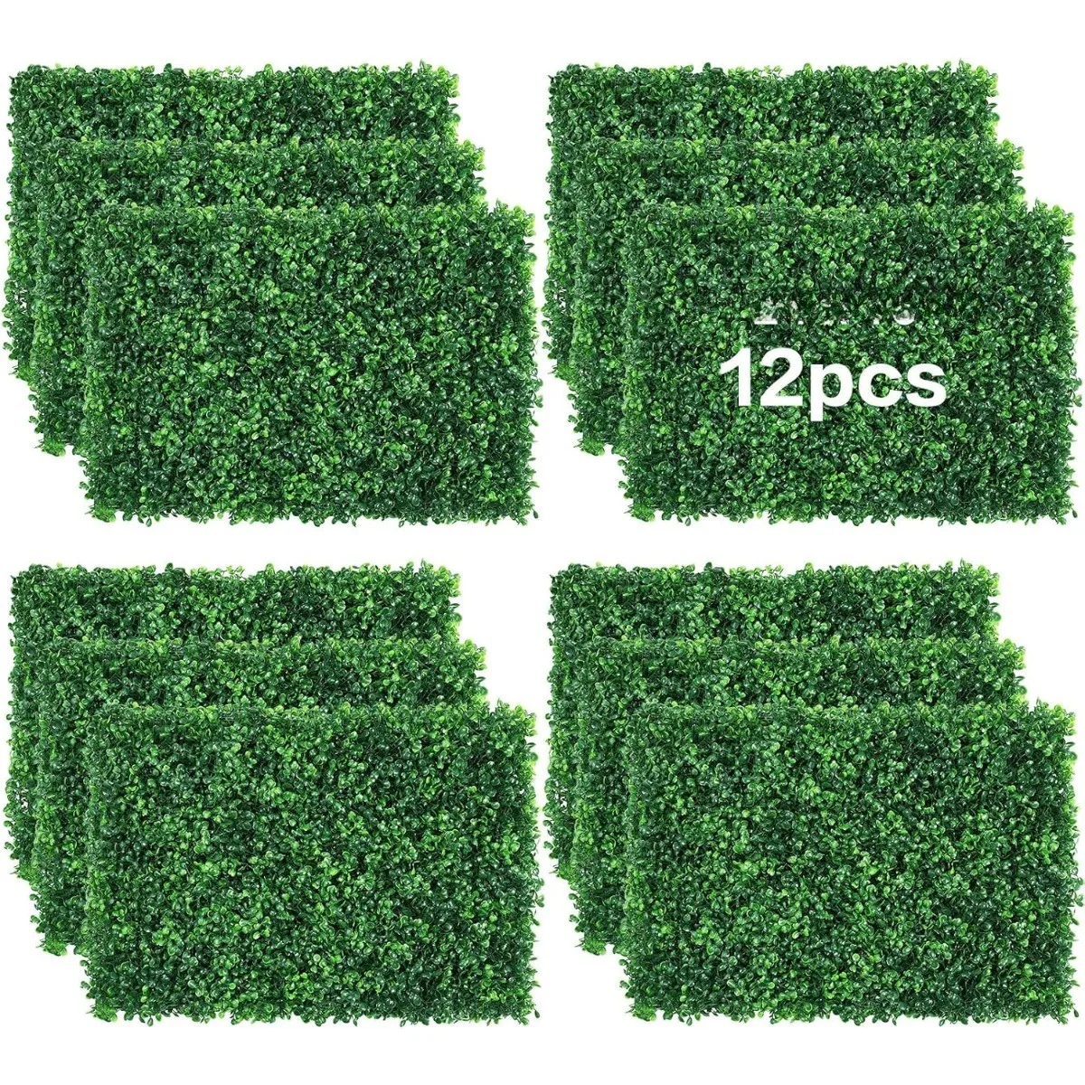 NEW 24x16inch Artificial Wall Grass Decorate Grass Boxwood Panels 12 Pcs Grass Backdrop Wall Suitable for Outdoor Garden Fence