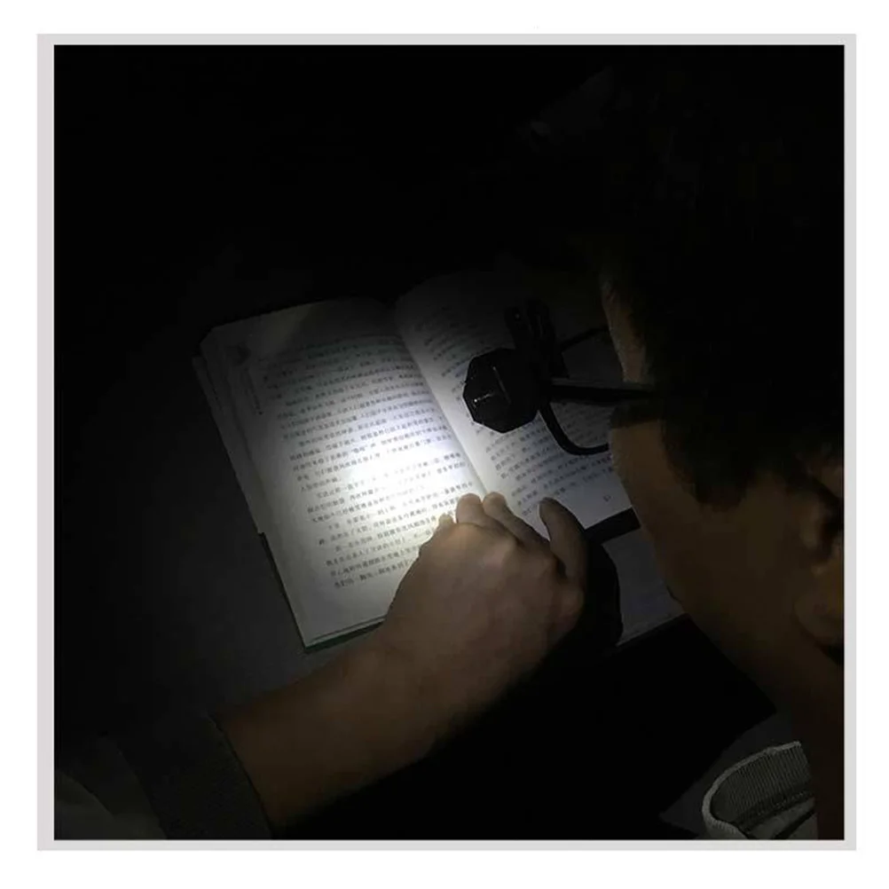 

Mini LED Flashlight Black Portable Clip Light 360 Rotatable for Camping Reading Fishing Night Repair Outdoor