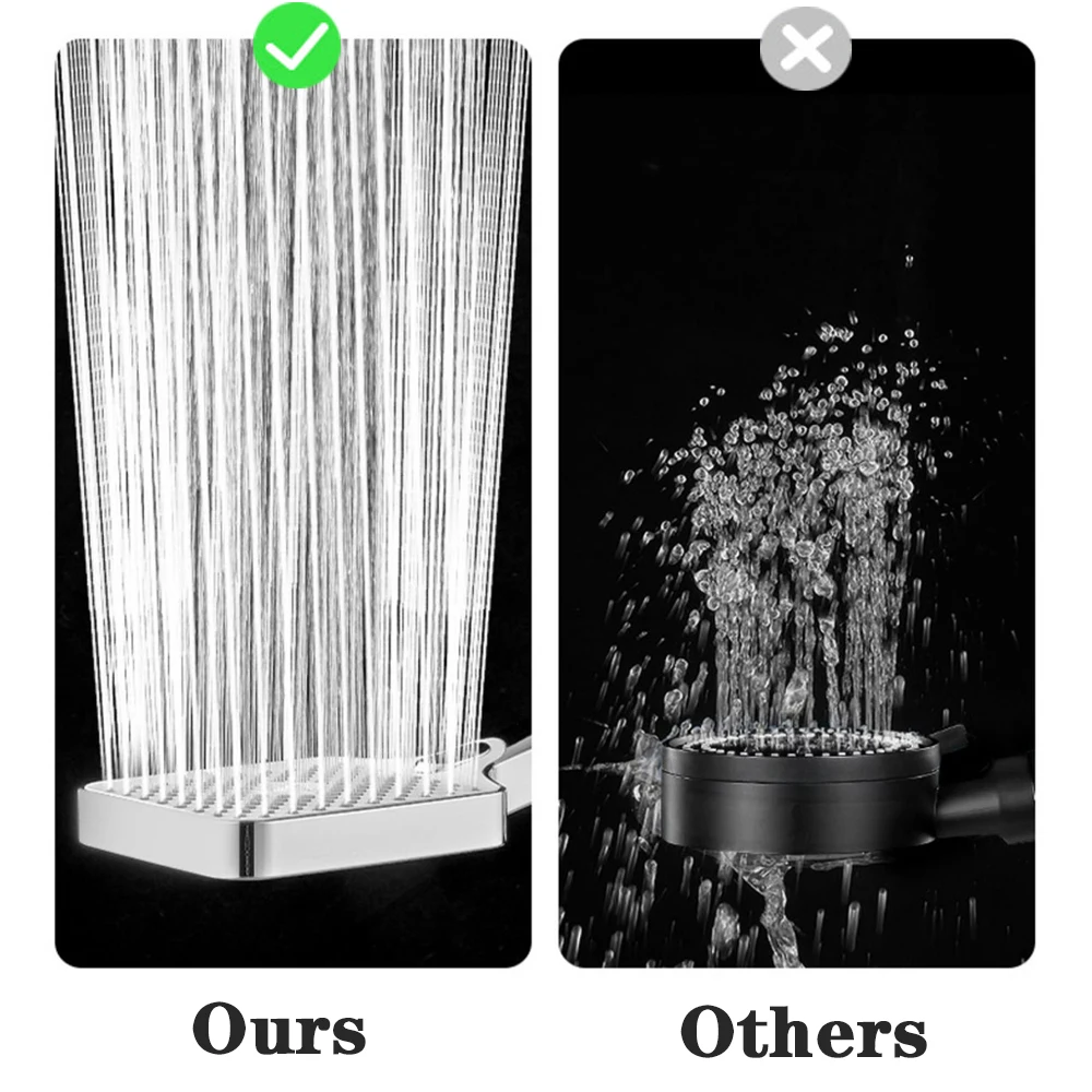 13 CM Big Panel Large Flow Shower Head Silver 3 Modes High Pressure Spray Nozzle Massage Rainfall Shower Bathroom Accessories