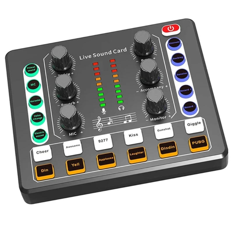 Podcast Recording Equipment with Podcast Mixer Voice Changer Sound Card