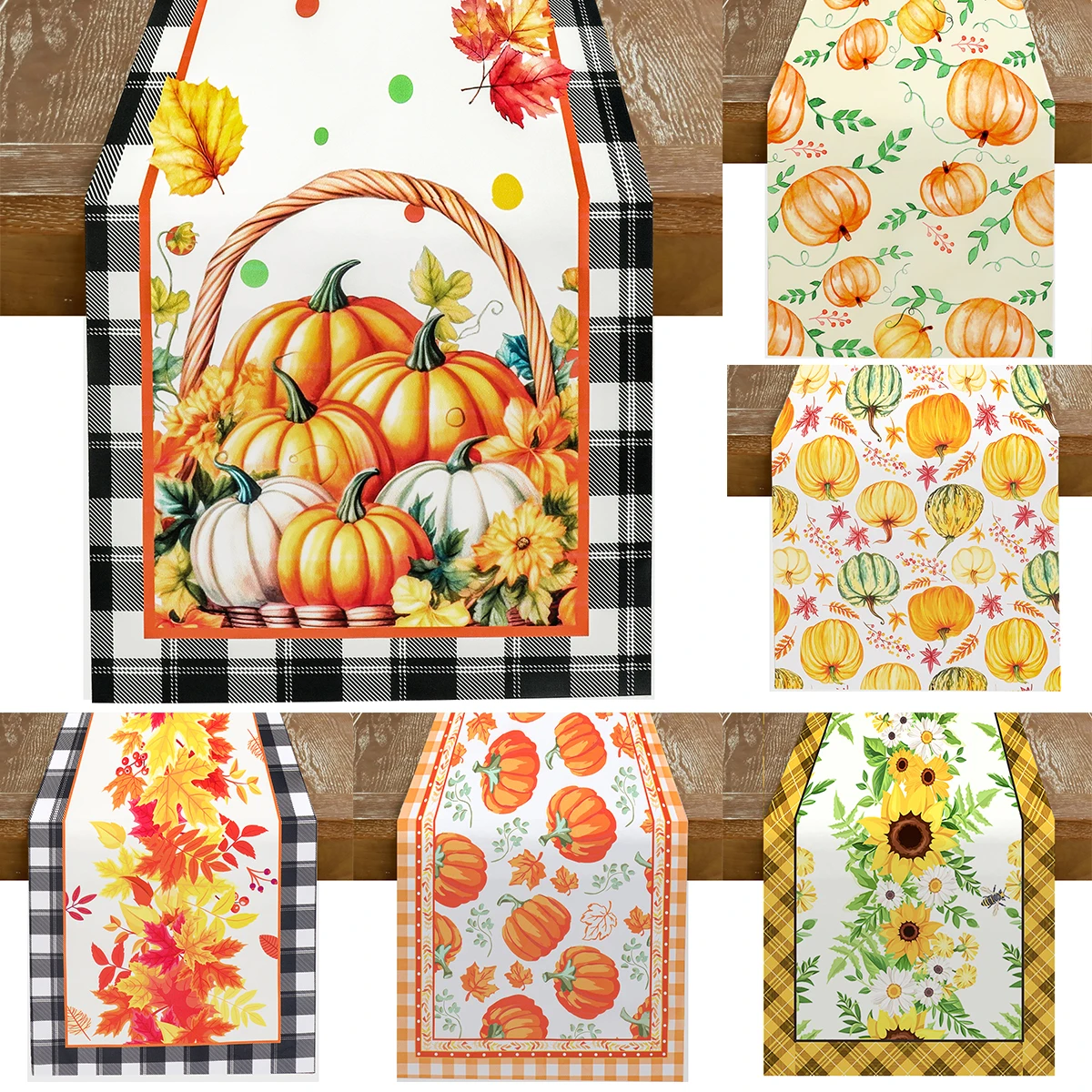 

Thanks Giving Day Pumpkin Table Runner Maple Leaf Sunflower Tablecloth Thanks Giving Day Decor 2024 Kitchen Dinning Table Decor