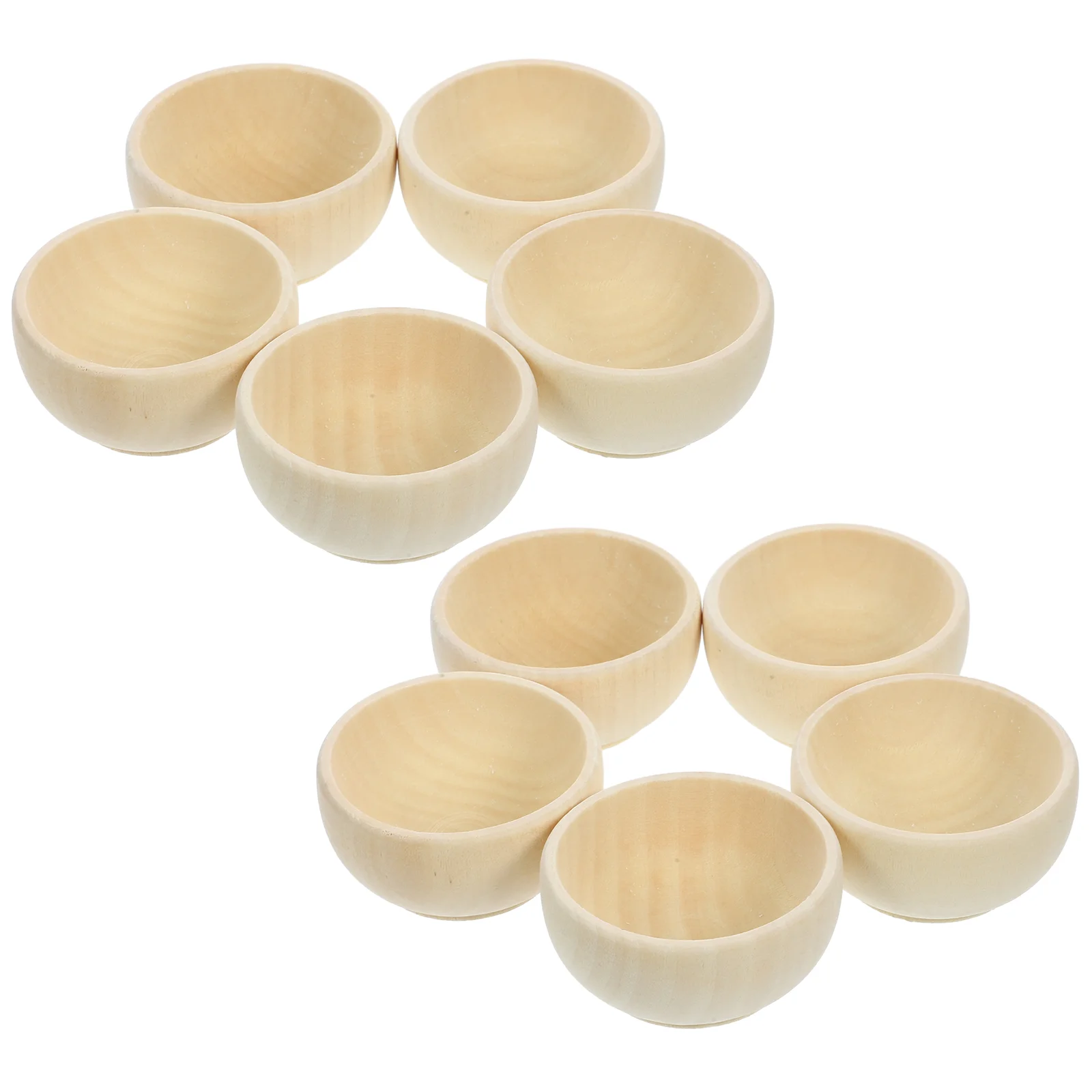 

10Pcs DIY Wooden Blank Bowls Unfinished Small Bowls Unpainted Wood Bowls DIY Making Bowls Unfinished Wooden Bowls