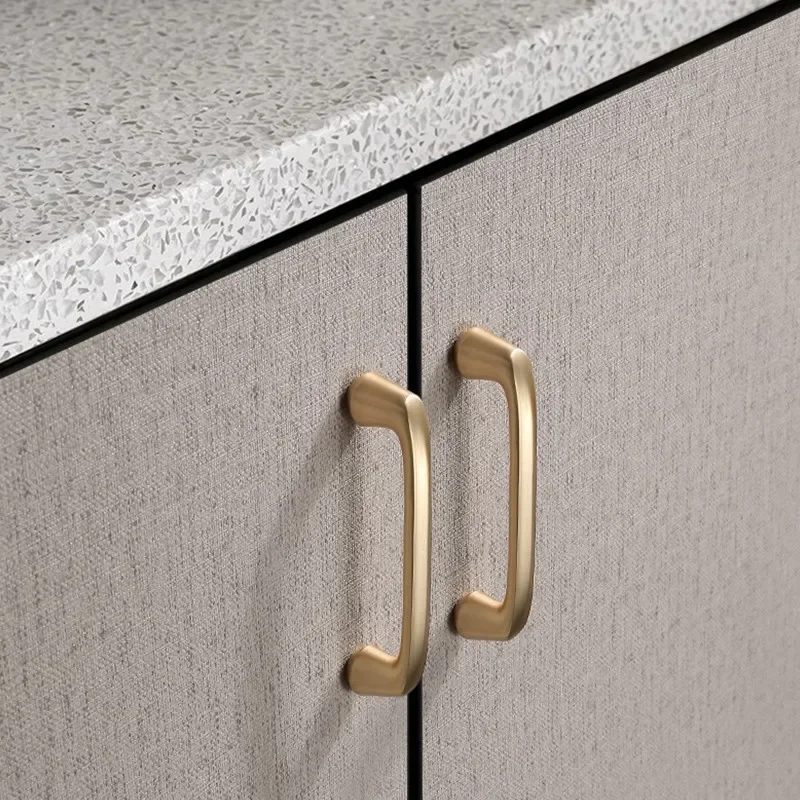 Modern Arch Pull High-end Gold Drawer Knobs Kitchen Cupboard Door Handles Cabinet Handles for Furniture Hardware