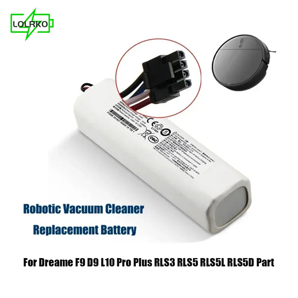 

Dreame F9 D9 L10 Pro Plus RLS3 RLS5 RLS5L RLS5D Original 14.4V 5200-1280mAh Robot Vacuum Cleaner Replacement Lithium Battery