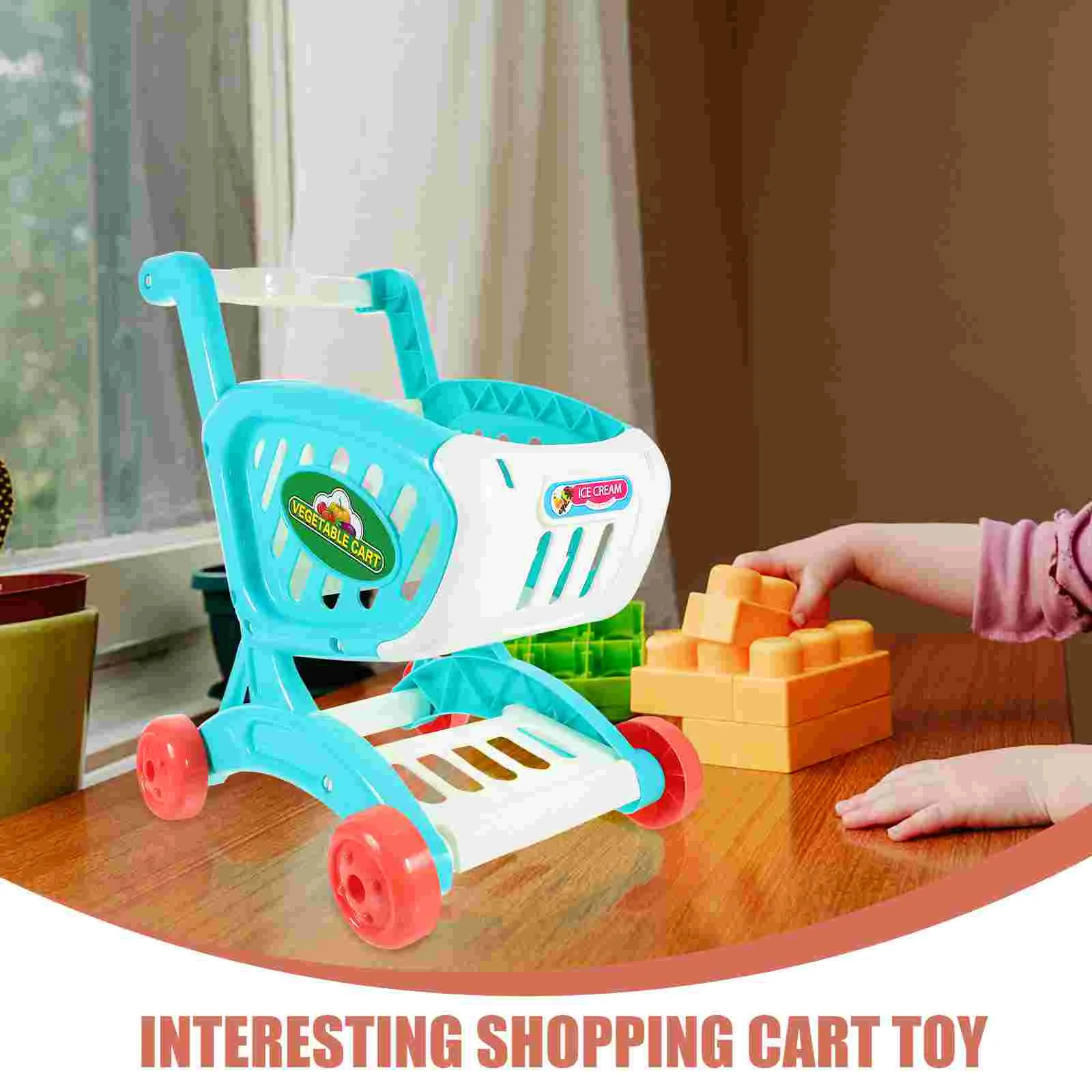 Simulation Shopping panier jouets chariot jouets enfants jouant camion bébé support de rangement poupées ganizer épicerie semblant jouer ensemble