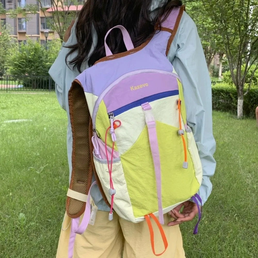 Nylon Travel Backpack Multifunctional Large Capacity Travel Daypack Scratch Prevention Fixed Webbing Outdoor Rucksack Women