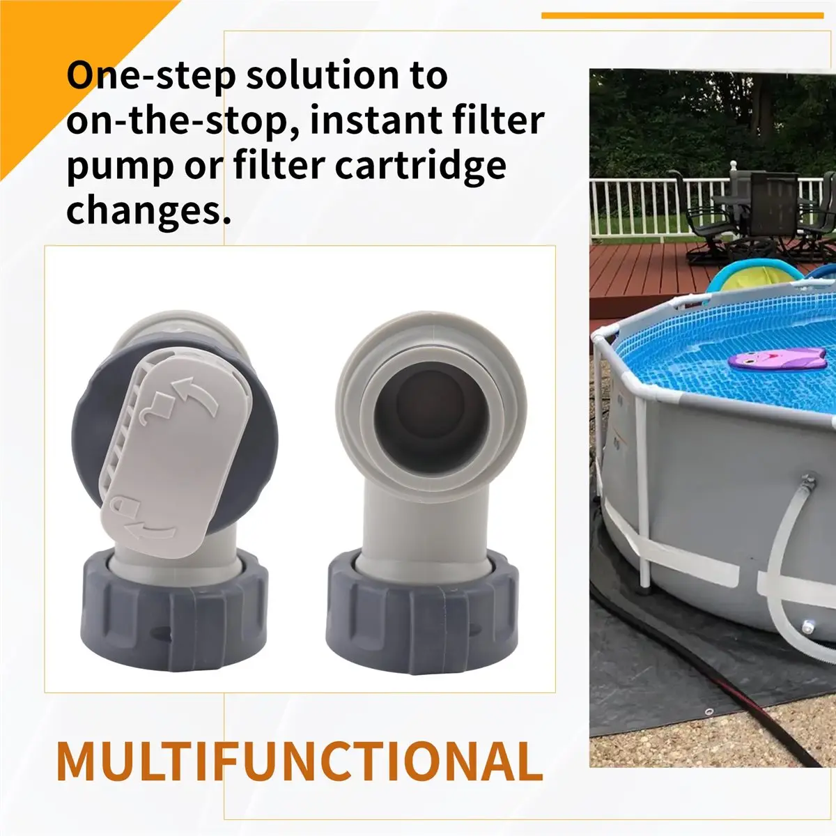 maiABIY Plunger Valve Compatible for Intex Pool Parts, On/Off Plunger Valve Replacement Parts for Above Ground Pool Filter Pump