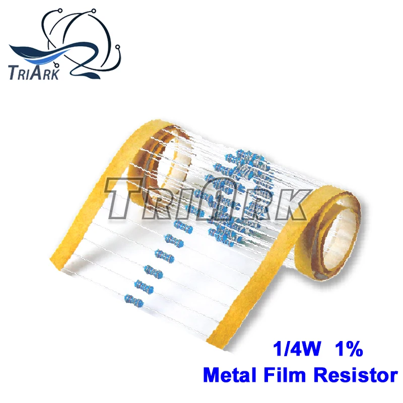 100 Uds 1/4W 1R ~ 22M resistencia de película metálica 1% 1R 36R 39R 43R 47R 51R 56R 62R 68R 75R 390R 360K 8,2 K 3,3 M ohm Extra 10 Uds como regalo