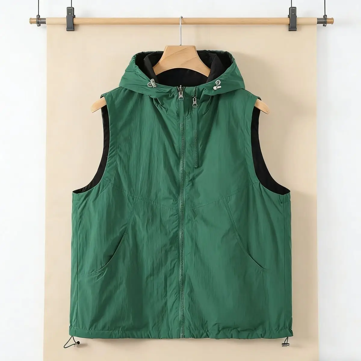 Spring/Summer Women Double-sided Penetration Vest New Loose Hooded Sleeveless Jacket Female Casual Top Sun Protection Waistcoat