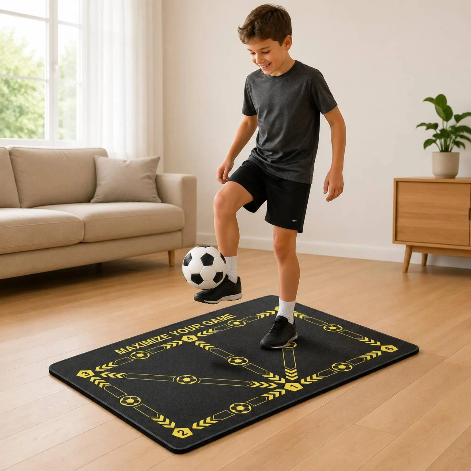 

Football Training Mat Printed Exercises Ball Control Training Mat Sports Gear Numbered Zones Anti-Slip