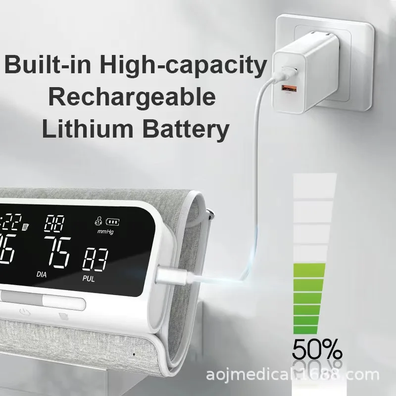 Upper arm blood pressure monitor USB intelligent blood pressure monitor LED large screen heart rate pulse blood pressure monitor