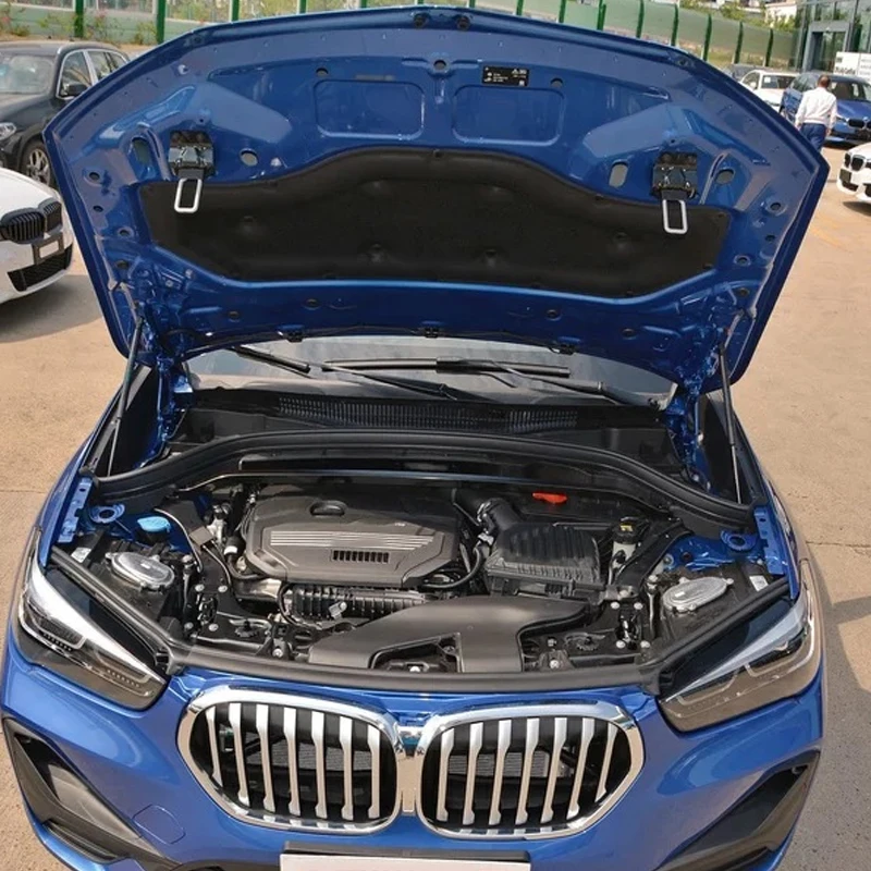 

Изоляционная накладка на передний капот двигателя автомобиля для BMW X1 F48 2019-2023, автоматический звуковой тепловой коврик, пенопластовый звукоизоляционный хлопковый коврик с пряжкой